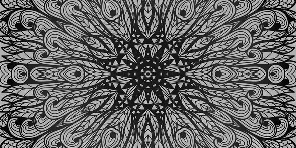 Stampa su tela – Ornamento etnico unico in bianco e nero