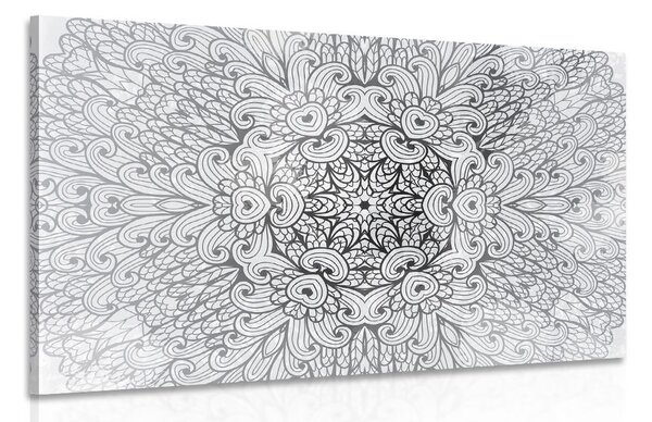 Stampa su tela – Mandala etnica in bianco e nero