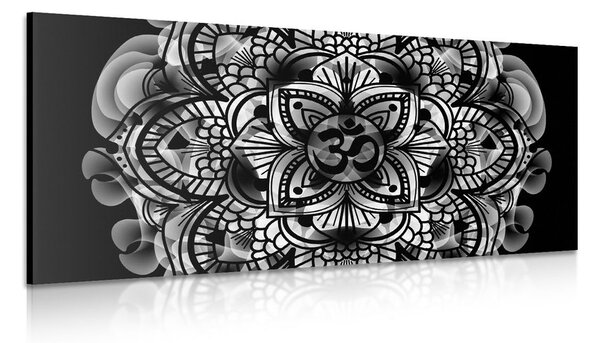 Quadro su tela – Mandala della salute in bianco e nero