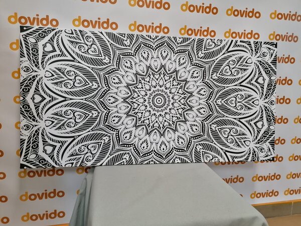 Quadro su tela – Mandala armonia in bianco e nero