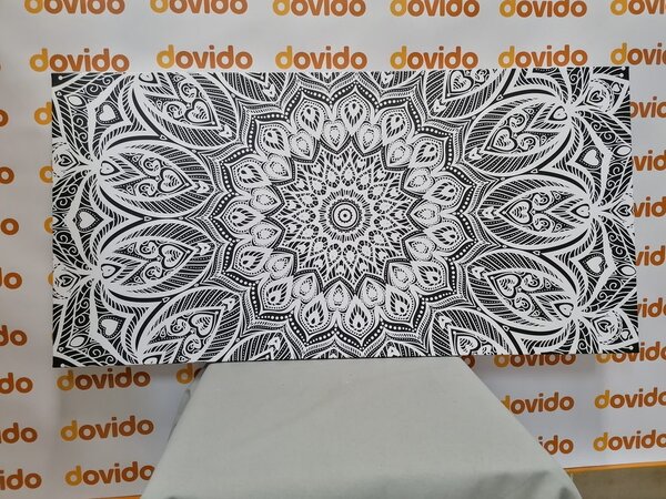 Quadro su tela – Mandala armonia in bianco e nero