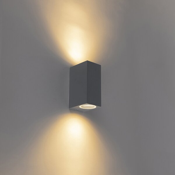 Set di 2 applique moderne grigio scuro 2 luci IP44 - Baleno