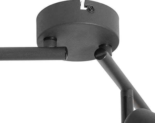 Plafoniera di design nera con oro 4 luci oblunga - Noud