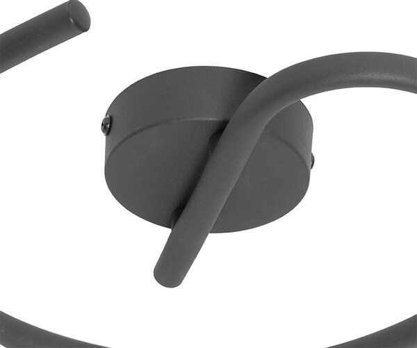 Plafoniera di design nera con oro 3 luci rotonda - Noud