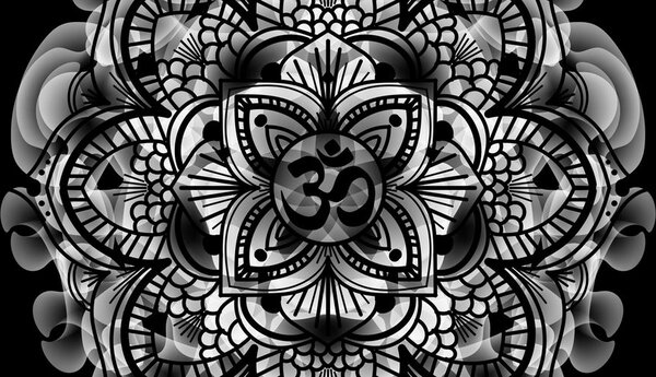 Quadro su tela – Mandala della salute in bianco e nero