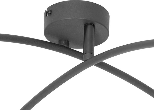 Plafoniera di design nera con oro 4 luci - Noud