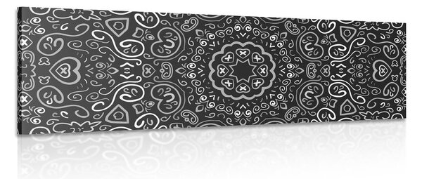 Stampa su tela – Mandala dell'amore in bianco e nero