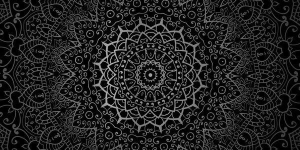 Quadro su tela – Mandala vintage in stile indiano in bianco e nero