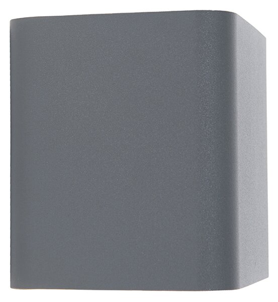 Applique moderna grigio scuro incl. LED IP54 quadrata - Evi