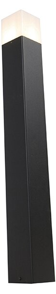 Lampione da esterno nero con paralume bianco opalino 70 cm - Denmark