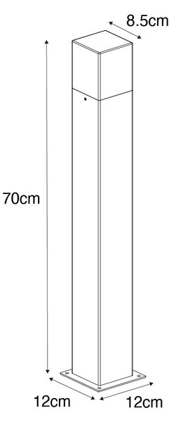 Lampada da esterno a stelo intelligente marrone ruggine 70 cm incl. Wifi P45 - Denmark