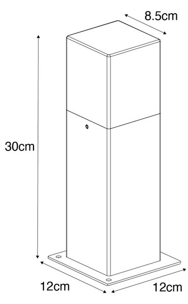 Lampada da esterno a stelo intelligente marrone ruggine 30 cm incl. Wifi P45 - Denmark
