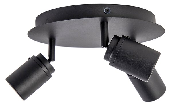 Faretto da bagno moderno nero 3 luci IP44 - Ducha