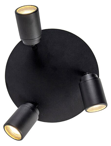 Faretto da bagno moderno nero 3 luci IP44 - Ducha