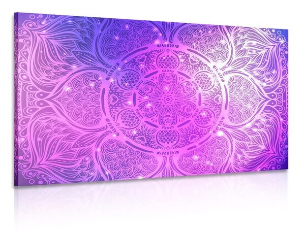 Quadro su tela – Mandala indiana con sfondo galattico