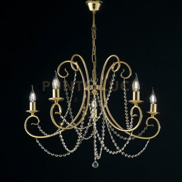 Lampadario in ferro dorato 5 luci magda