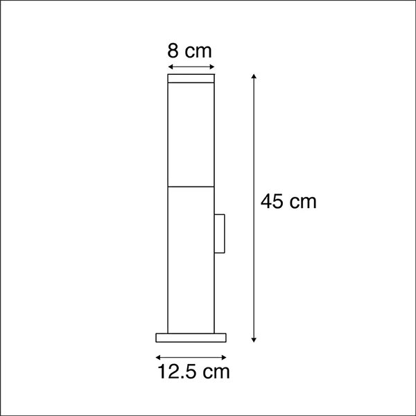 Lampada da esterno in acciaio con presa IP44 - Malios con picchetto da terra e pressacavo