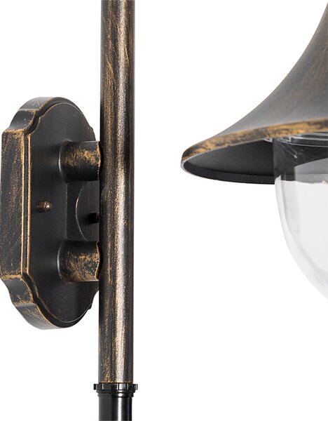 Lampada da parete per esterni oro antico IP44 con sensore di movimento - Daphne