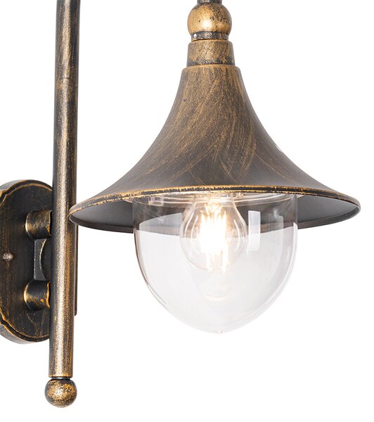 Lampada da parete per esterni classica oro antico IP44 - Daphne