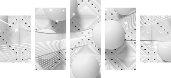Quadri 5 pezzi – Lusso in bianco e nero