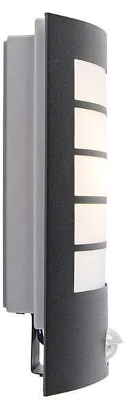 Lampada da parete per esterni nera IP44 con sensore di movimento - Miro