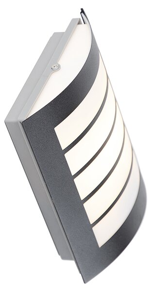 Lampada da parete per esterni nera IP44 con sensore crepuscolare - Miro
