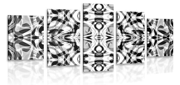 Quadri 5 pezzi – Astrazione in bianco e nero