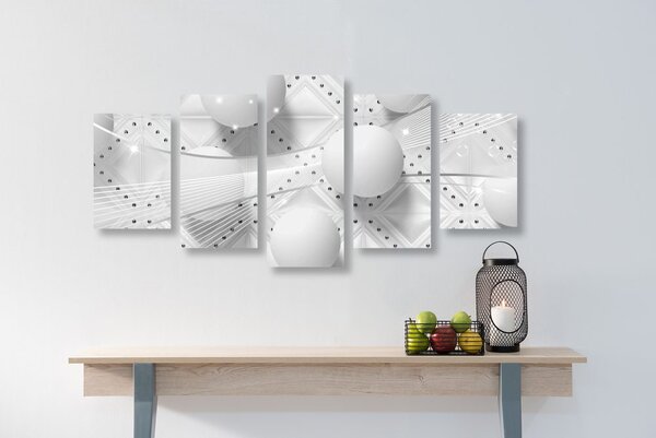 Quadri 5 pezzi – Lusso in bianco e nero