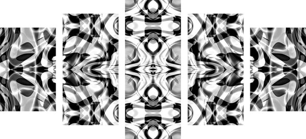 Quadri 5 pezzi – Astrazione in bianco e nero