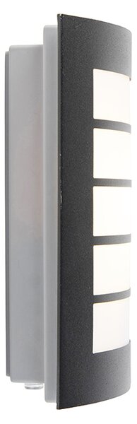 Lampada da parete per esterni nera IP44 con sensore crepuscolare - Miro