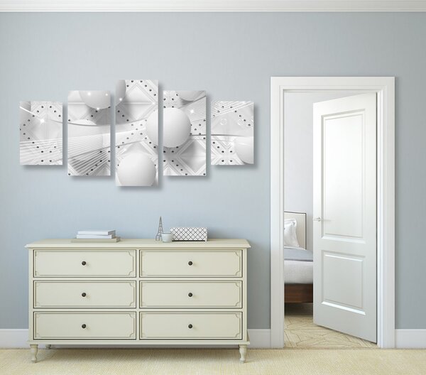 Quadri 5 pezzi – Lusso in bianco e nero