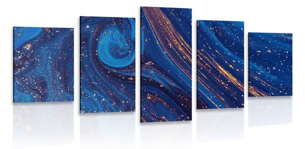 Quadri 5 pezzi – Astrazione blu