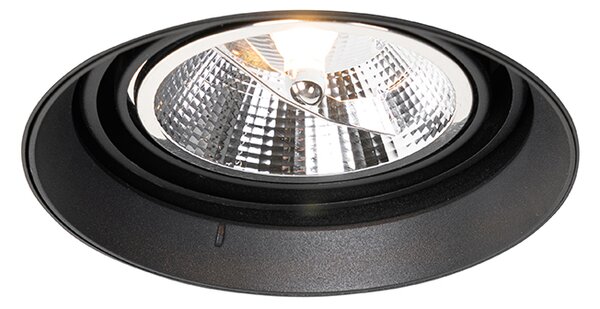 Faretto da incasso moderno nero GU10 AR111 rotondo senza cornice - Oneon