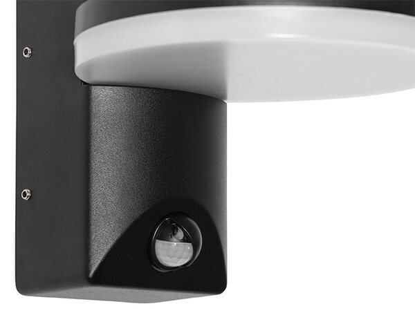 Lampada da parete per esterni nera con LED IP54 sensore di movimento - Esmee