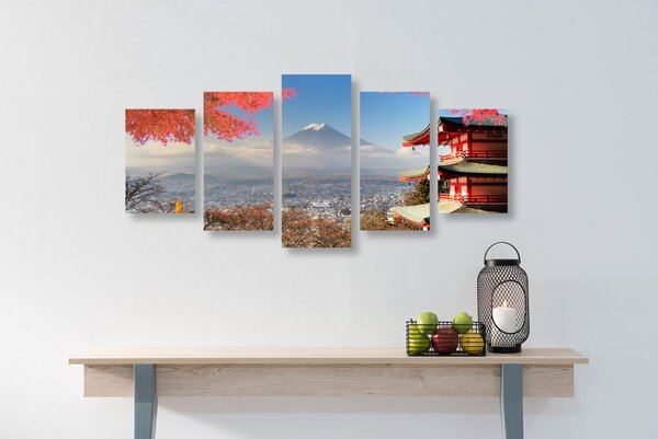Quadri 5 pezzi – Autunno in Giappone