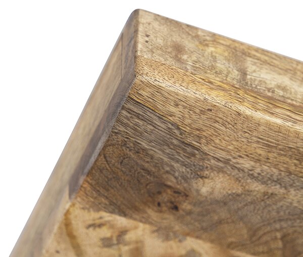 Faretto industriale grigio scuro con legno di mango 3 luci - Mangoes