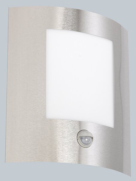 Lampada da parete per esterni moderna in acciaio con sensore di movimento IP44 - Emmerald 1