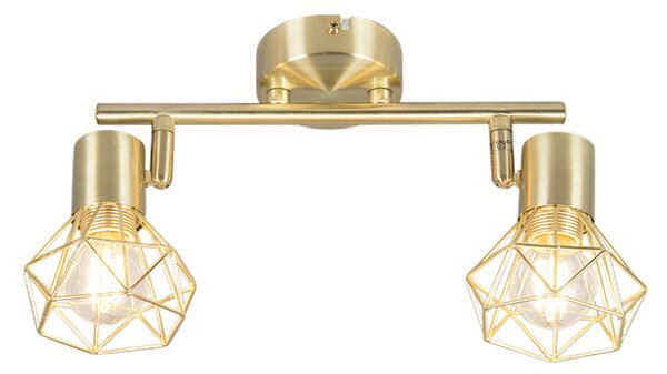 Faretto Art Déco ottone orientabile e girevole 2 luci - Mosh