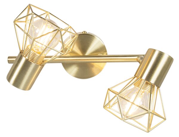 Faretto Art Déco ottone orientabile e girevole 2 luci - Mosh