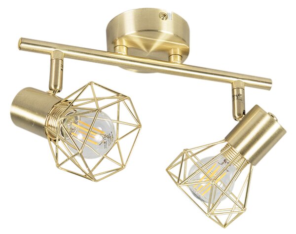 Faretto Art Déco ottone orientabile e girevole 2 luci - Mosh