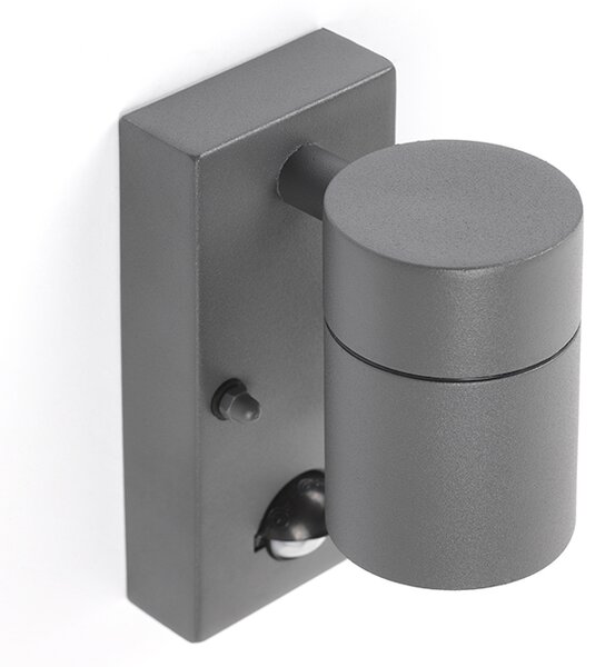 Lampada da parete per esterni antracite IP44 con sensore di movimento - Solo