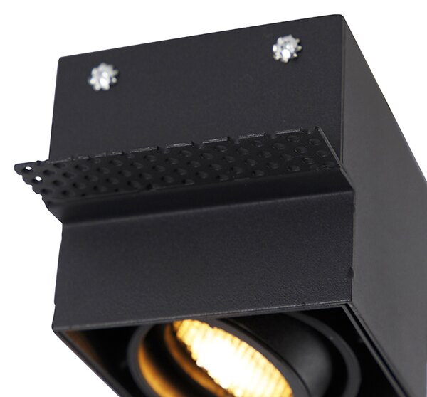 Faretto da incasso nero orientabile e girevole senza cornice - Oneon Honey