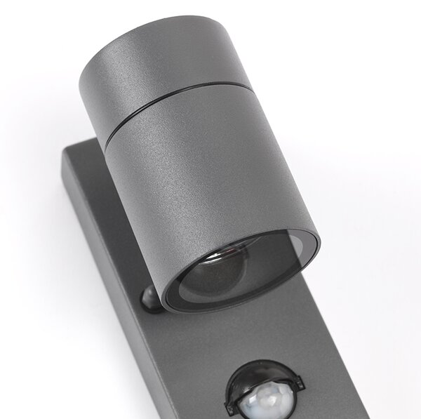 Lampada da parete per esterni antracite IP44 con sensore di movimento - Solo