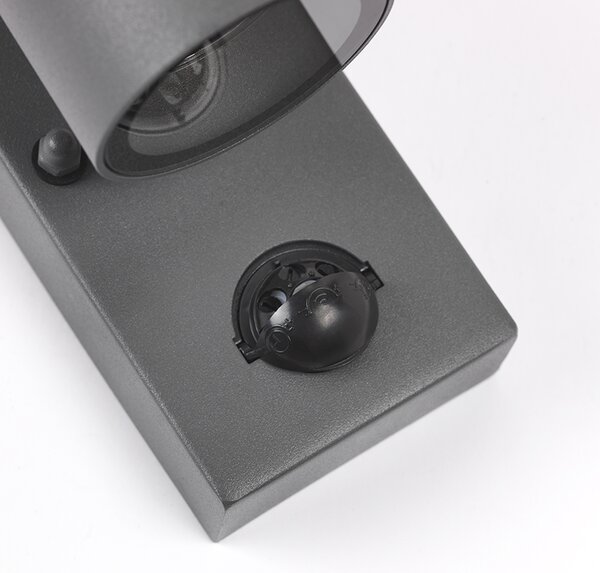 Lampada da parete per esterni antracite IP44 con sensore di movimento - Solo
