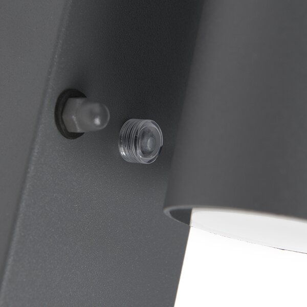 Lampada da parete per esterni antracite IP44 con sensore crepuscolare - Solo