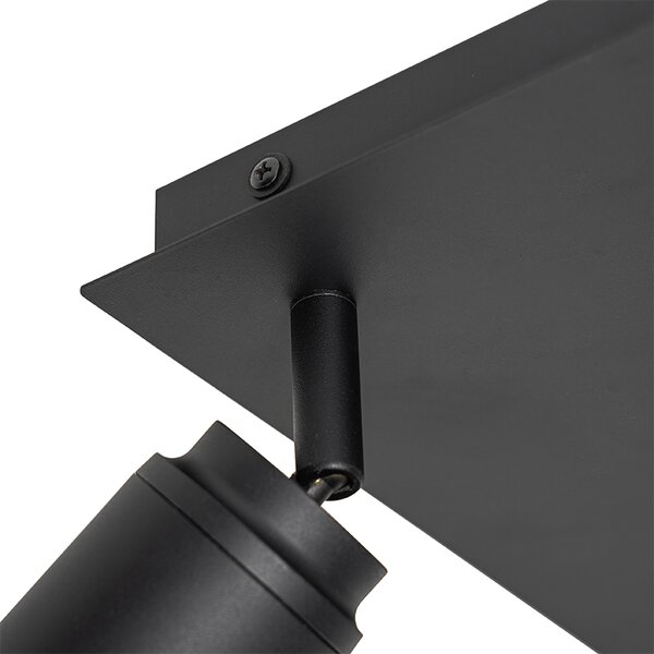 Faretto da bagno moderno nero quadrato 3 luci IP44 - Ducha