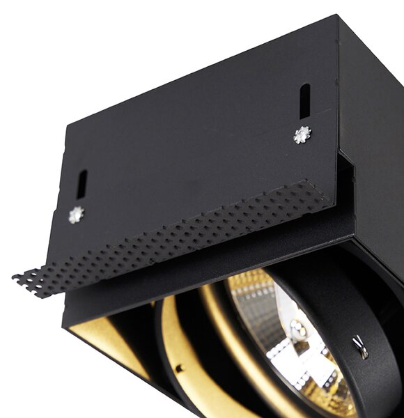 Faretto incasso nero GU10 AR111 senza cornice 2 luci - Oneon