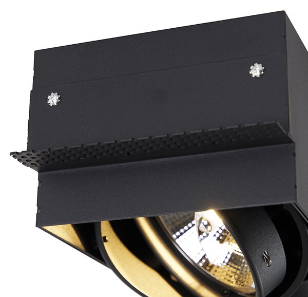 Faretto incasso nero GU10 AR111 senza cornice 2 luci - Oneon