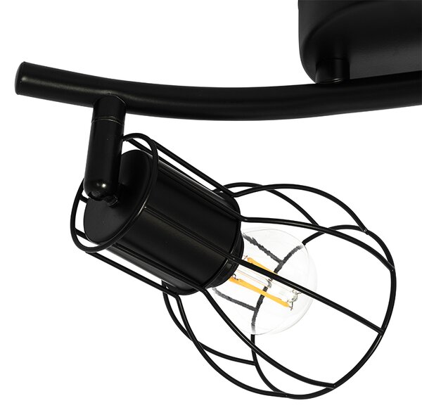 Faretto da soffitto moderno nero 2 luci orientabile - Botu