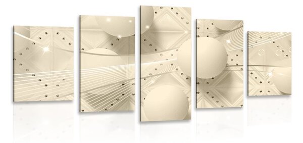 Quadri 5 pezzi – Lusso in seppia